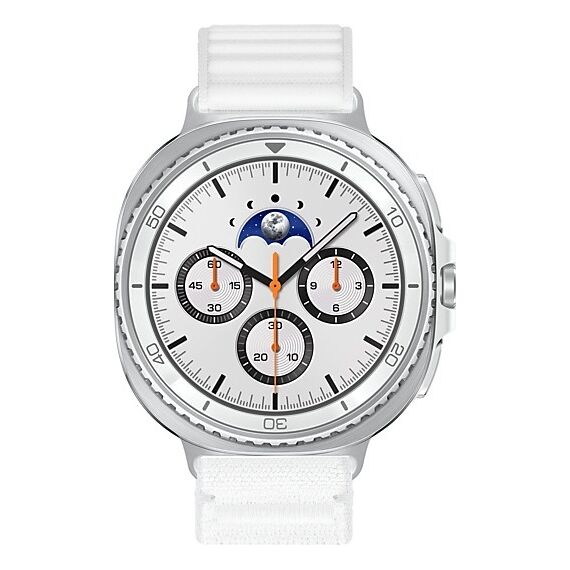 Galaxy Watch 8 Classic | 46 мм | White | Fabric/White | M/L, Тип ремешка : Fabric, Размер корпуса : 46 мм, Цвет: White, Цвет ремешка: White, Размер ремешка : M/L, Подключение часов : Bluetooth / Wi-Fi, изображение 3